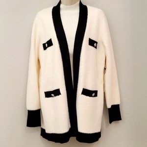 Super Soft Fuzzy Open Cardigan Sweater Rachel Zoe